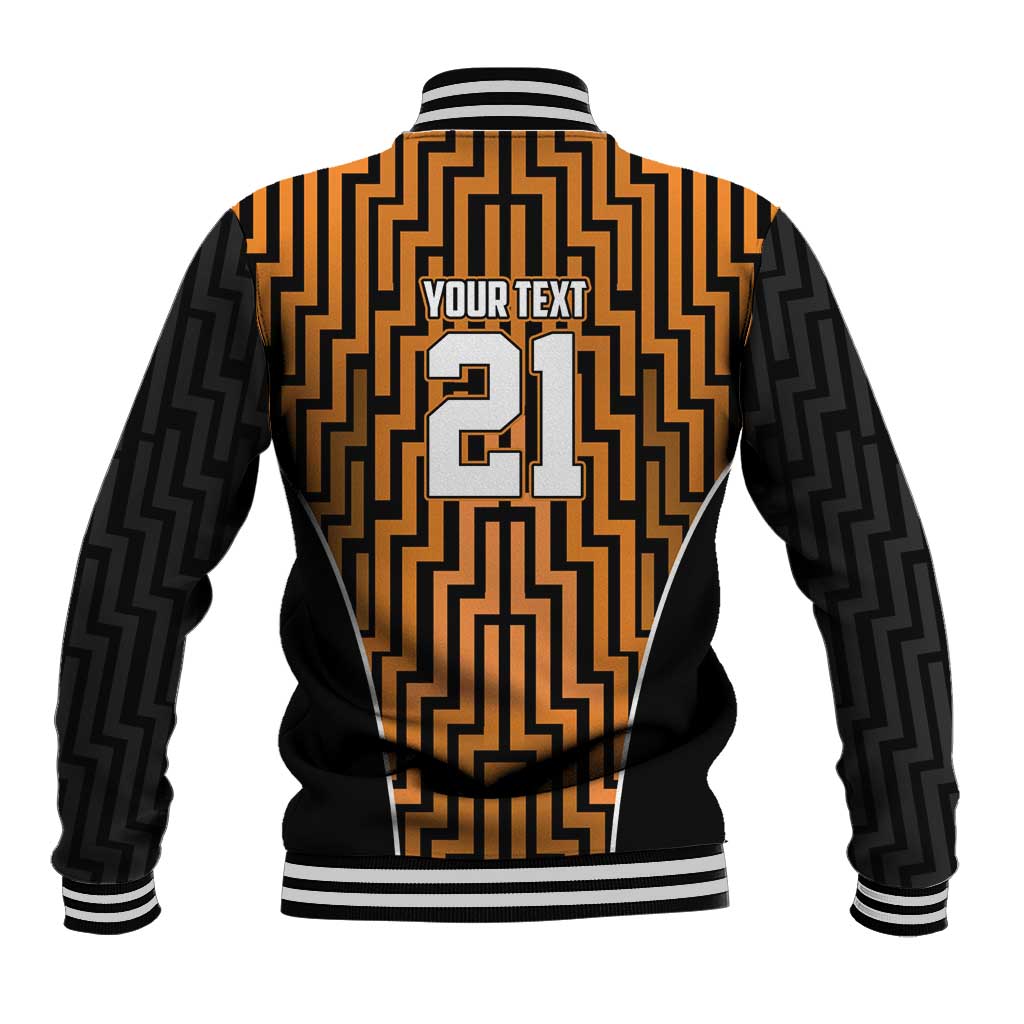 Custom Basketball New Zealand Baseball Jacket Gold Maori Ta Moko Indigenous - Aussie Hoodie