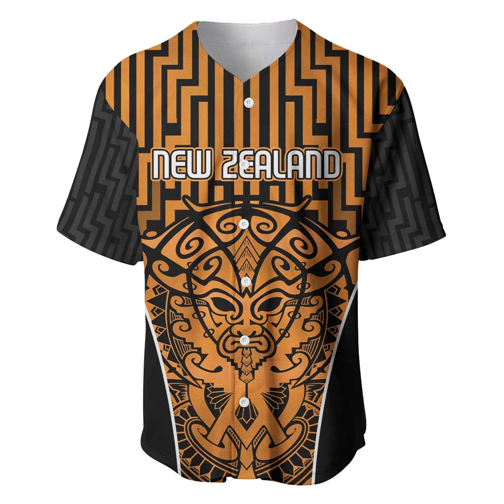 Custom Basketball New Zealand Baseball Jersey Gold Maori Ta Moko Indigenous - Aussie Hoodie