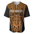 Custom Basketball New Zealand Baseball Jersey Gold Maori Ta Moko Indigenous - Aussie Hoodie
