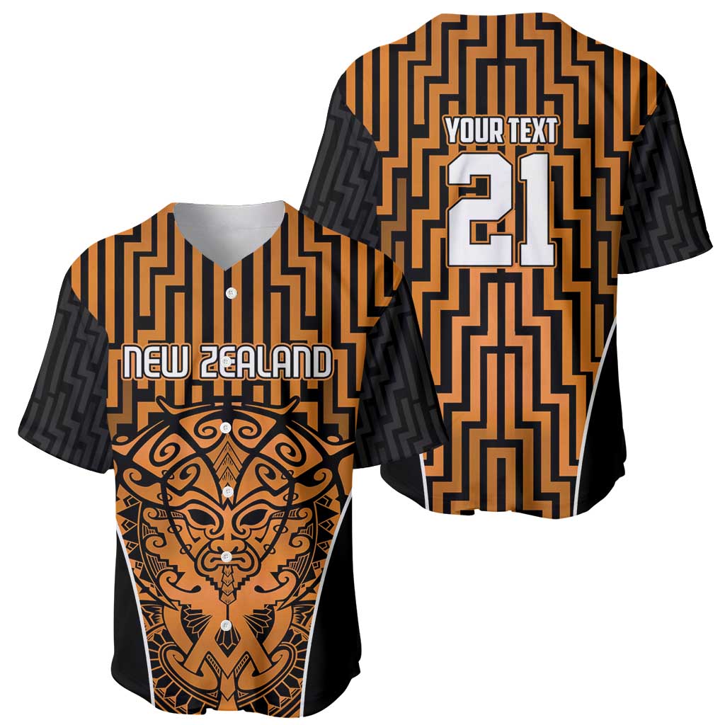 Custom Basketball New Zealand Baseball Jersey Gold Maori Ta Moko Indigenous - Aussie Hoodie