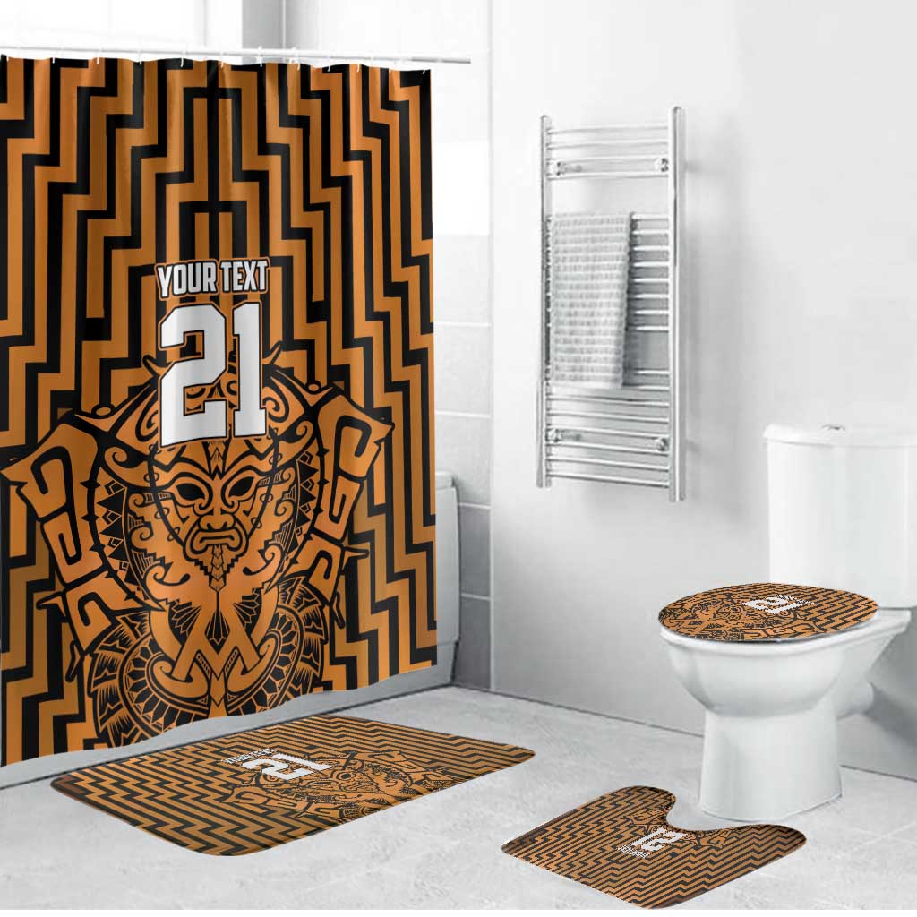 Custom Basketball New Zealand Bathroom Set Gold Maori Ta Moko Indigenous - Aussie Hoodie