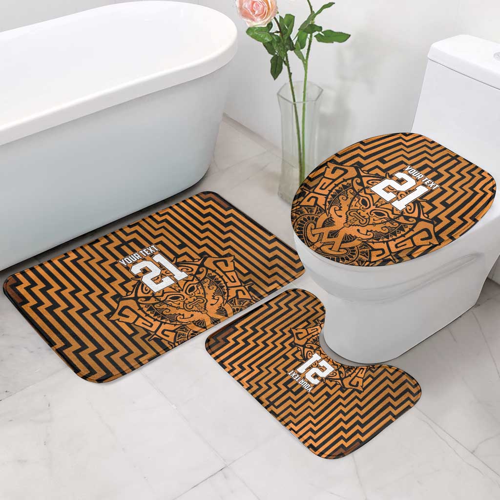 Custom Basketball New Zealand Bathroom Set Gold Maori Ta Moko Indigenous - Aussie Hoodie