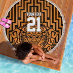 Custom Basketball New Zealand Beach Blanket Gold Maori Ta Moko Indigenous - Aussie Hoodie