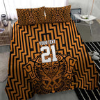 Custom Basketball New Zealand Bedding Set Gold Maori Ta Moko Indigenous - Aussie Hoodie