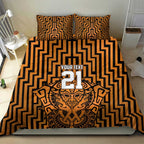 Custom Basketball New Zealand Bedding Set Gold Maori Ta Moko Indigenous - Aussie Hoodie