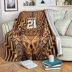 Custom Basketball New Zealand Blanket Gold Maori Ta Moko Indigenous - Aussie Hoodie