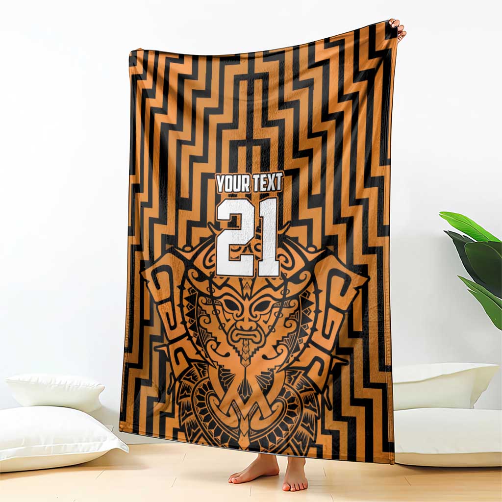 Custom Basketball New Zealand Blanket Gold Maori Ta Moko Indigenous - Aussie Hoodie