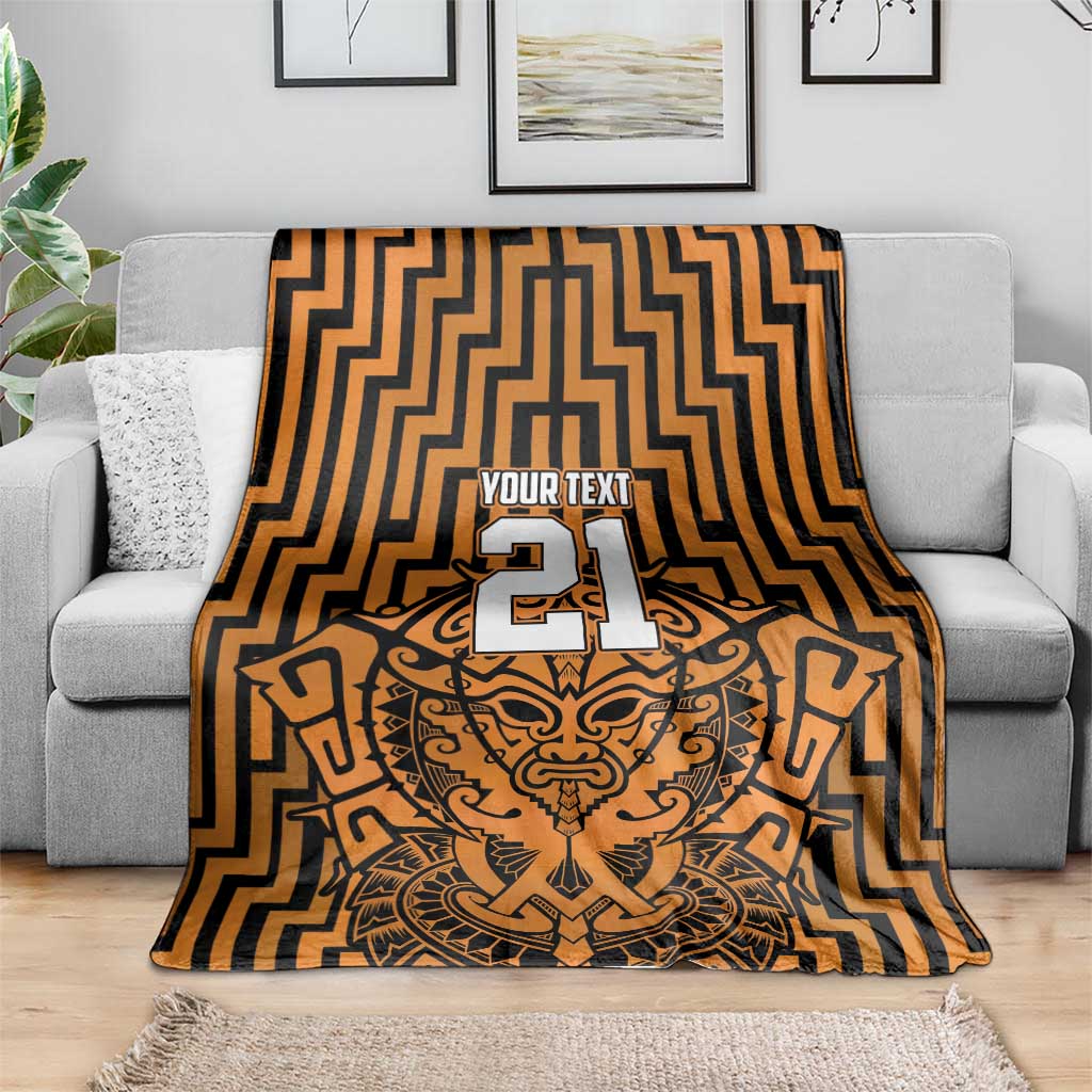 Custom Basketball New Zealand Blanket Gold Maori Ta Moko Indigenous - Aussie Hoodie