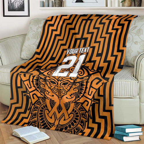 Custom Basketball New Zealand Blanket Gold Maori Ta Moko Indigenous - Aussie Hoodie