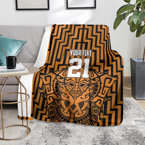 Custom Basketball New Zealand Blanket Gold Maori Ta Moko Indigenous - Aussie Hoodie