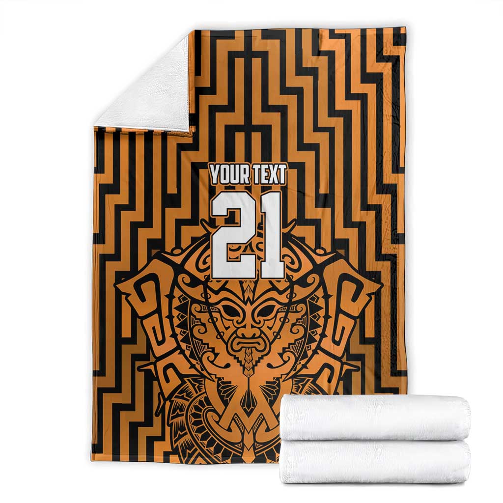 Custom Basketball New Zealand Blanket Gold Maori Ta Moko Indigenous - Aussie Hoodie