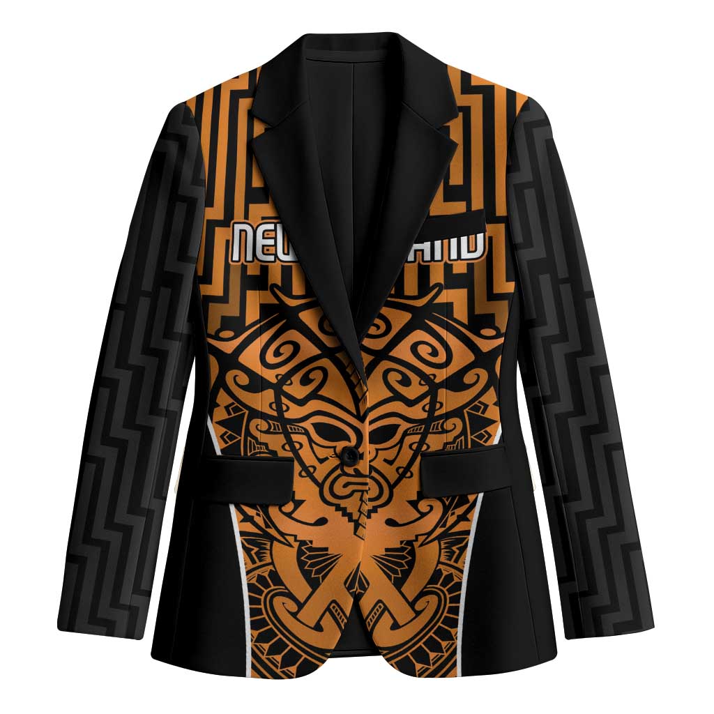 Custom Basketball New Zealand Blazer Gold Maori Ta Moko Indigenous - Aussie Hoodie