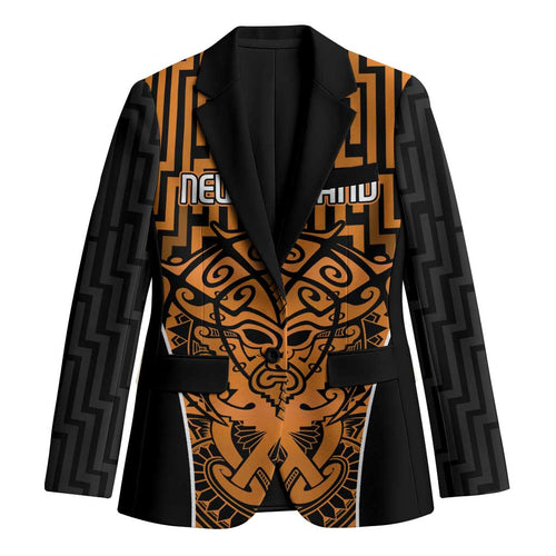 Custom Basketball New Zealand Blazer Gold Maori Ta Moko Indigenous - Aussie Hoodie