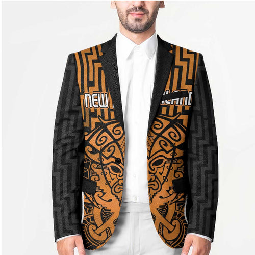 Custom Basketball New Zealand Blazer Gold Maori Ta Moko Indigenous - Aussie Hoodie