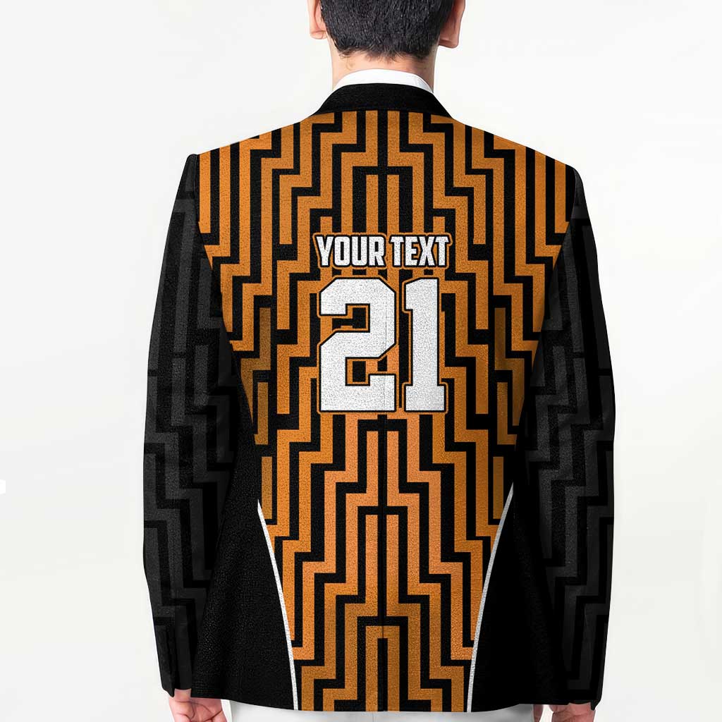 Custom Basketball New Zealand Blazer Gold Maori Ta Moko Indigenous - Aussie Hoodie