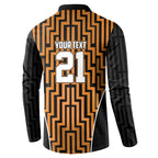 Custom Basketball New Zealand Button Sweatshirt Gold Maori Ta Moko Indigenous - Aussie Hoodie