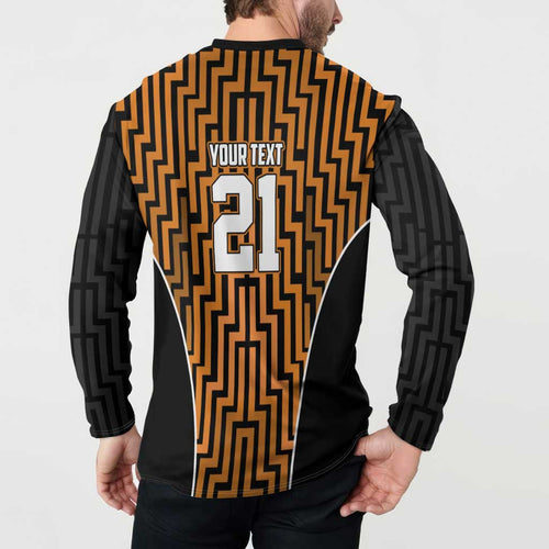 Custom Basketball New Zealand Button Sweatshirt Gold Maori Ta Moko Indigenous - Aussie Hoodie