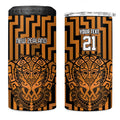 Custom Basketball New Zealand 4 in 1 Can Cooler Tumbler Gold Maori Ta Moko Indigenous - Aussie Hoodie