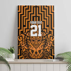Custom Basketball New Zealand Canvas Wall Art Gold Maori Ta Moko Indigenous - Aussie Hoodie