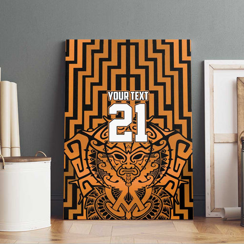 Custom Basketball New Zealand Canvas Wall Art Gold Maori Ta Moko Indigenous - Aussie Hoodie