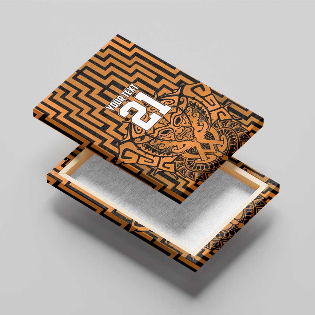 Custom Basketball New Zealand Canvas Wall Art Gold Maori Ta Moko Indigenous - Aussie Hoodie