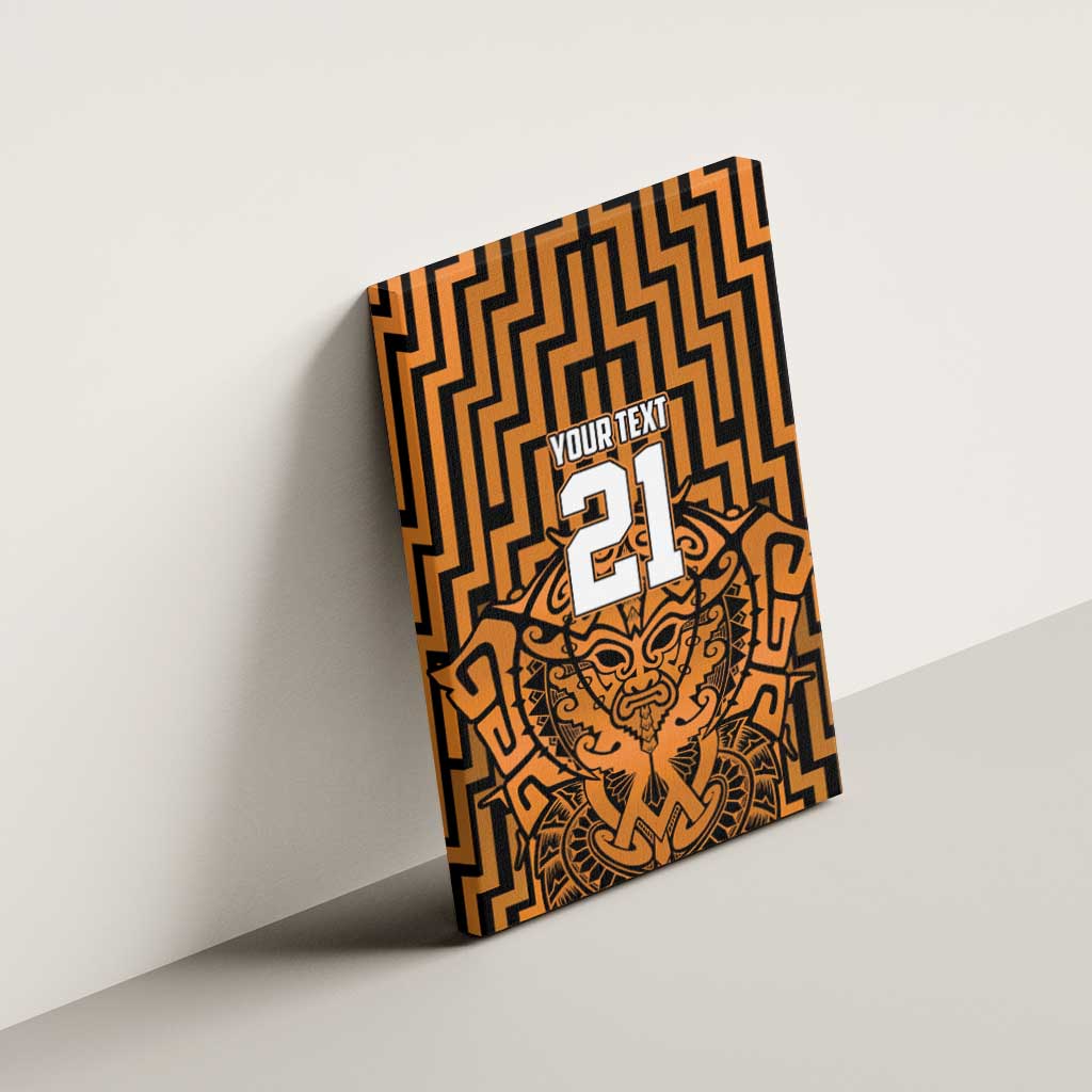 Custom Basketball New Zealand Canvas Wall Art Gold Maori Ta Moko Indigenous - Aussie Hoodie