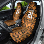 Custom Basketball New Zealand Car Seat Cover Gold Maori Ta Moko Indigenous - Aussie Hoodie