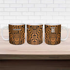 Custom Basketball New Zealand Ceramic Mug Gold Maori Ta Moko Indigenous - Aussie Hoodie
