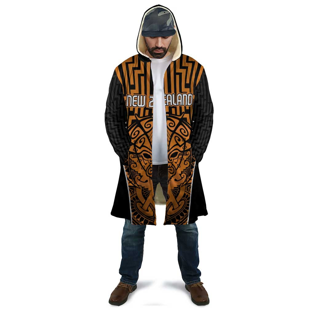 Custom Basketball New Zealand Cloak Gold Maori Ta Moko Indigenous - Aussie Hoodie