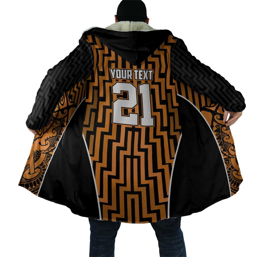 Custom Basketball New Zealand Cloak Gold Maori Ta Moko Indigenous - Aussie Hoodie