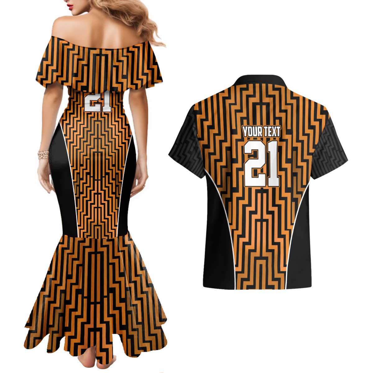 Custom Basketball New Zealand Couples Matching Mermaid Dress and Hawaiian Shirt Gold Maori Ta Moko Indigenous - Aussie Hoodie