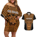 Custom Basketball New Zealand Couples Matching Off Shoulder Short Dress and Hawaiian Shirt Gold Maori Ta Moko Indigenous - Aussie Hoodie
