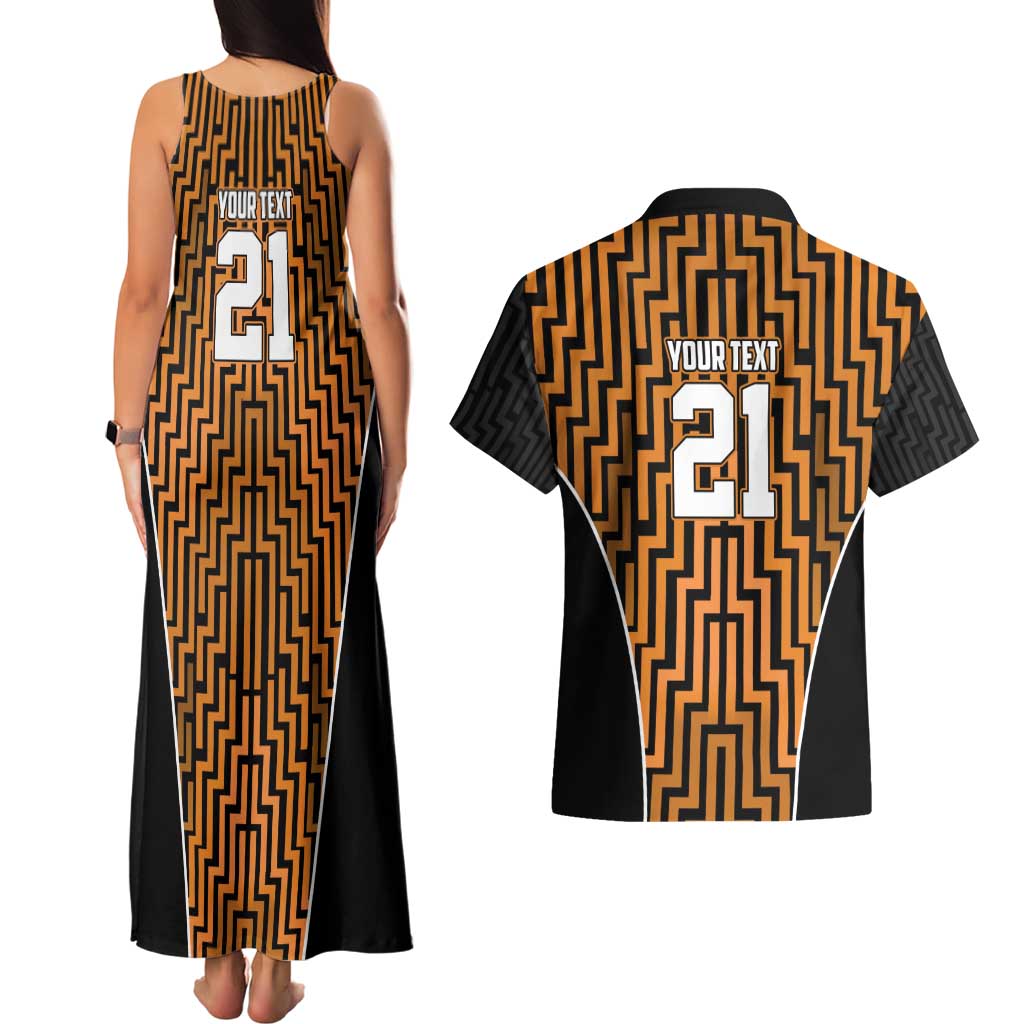 Custom Basketball New Zealand Couples Matching Tank Maxi Dress and Hawaiian Shirt Gold Maori Ta Moko Indigenous - Aussie Hoodie