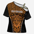 Custom Basketball New Zealand Cross Shoulder Shirt Gold Maori Ta Moko Indigenous - Aussie Hoodie