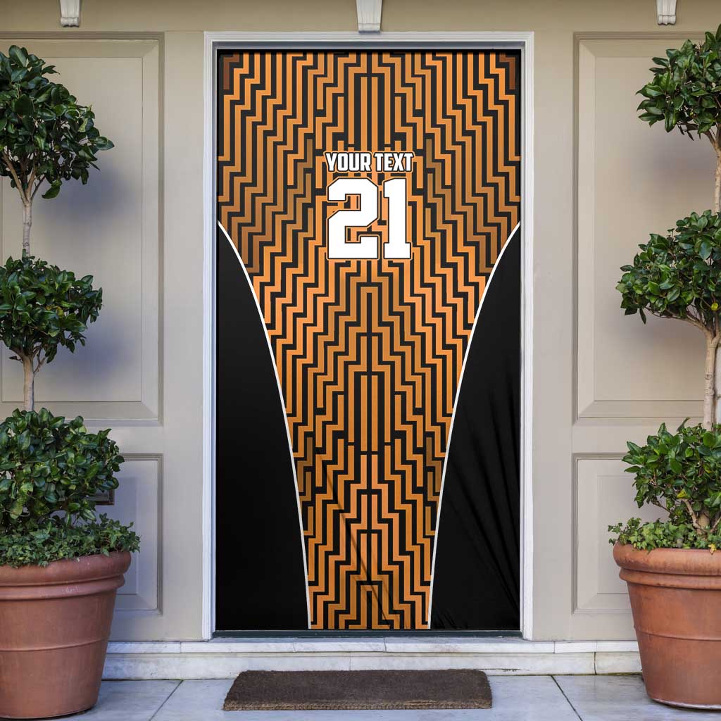 Custom Basketball New Zealand Door Cover Gold Maori Ta Moko Indigenous - Aussie Hoodie