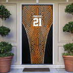 Custom Basketball New Zealand Door Cover Gold Maori Ta Moko Indigenous - Aussie Hoodie