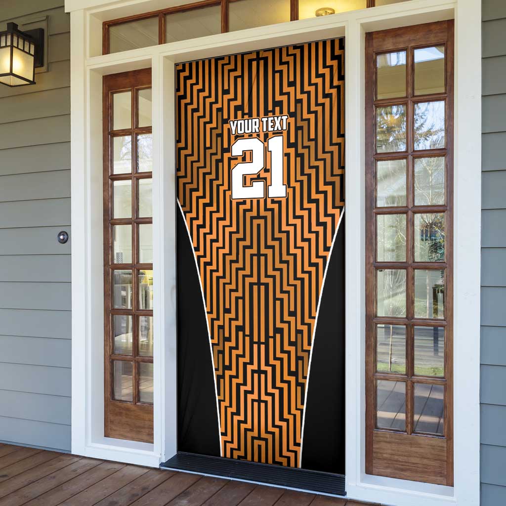 Custom Basketball New Zealand Door Cover Gold Maori Ta Moko Indigenous - Aussie Hoodie