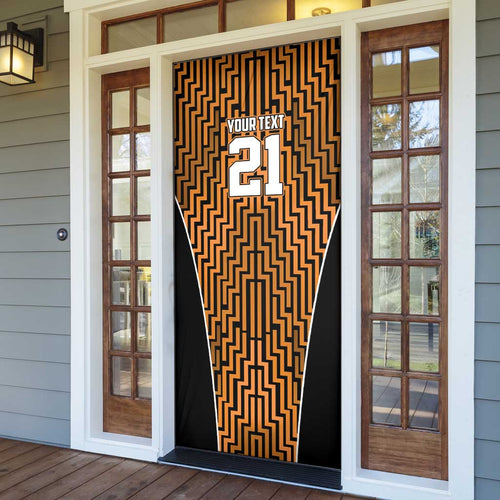 Custom Basketball New Zealand Door Cover Gold Maori Ta Moko Indigenous - Aussie Hoodie
