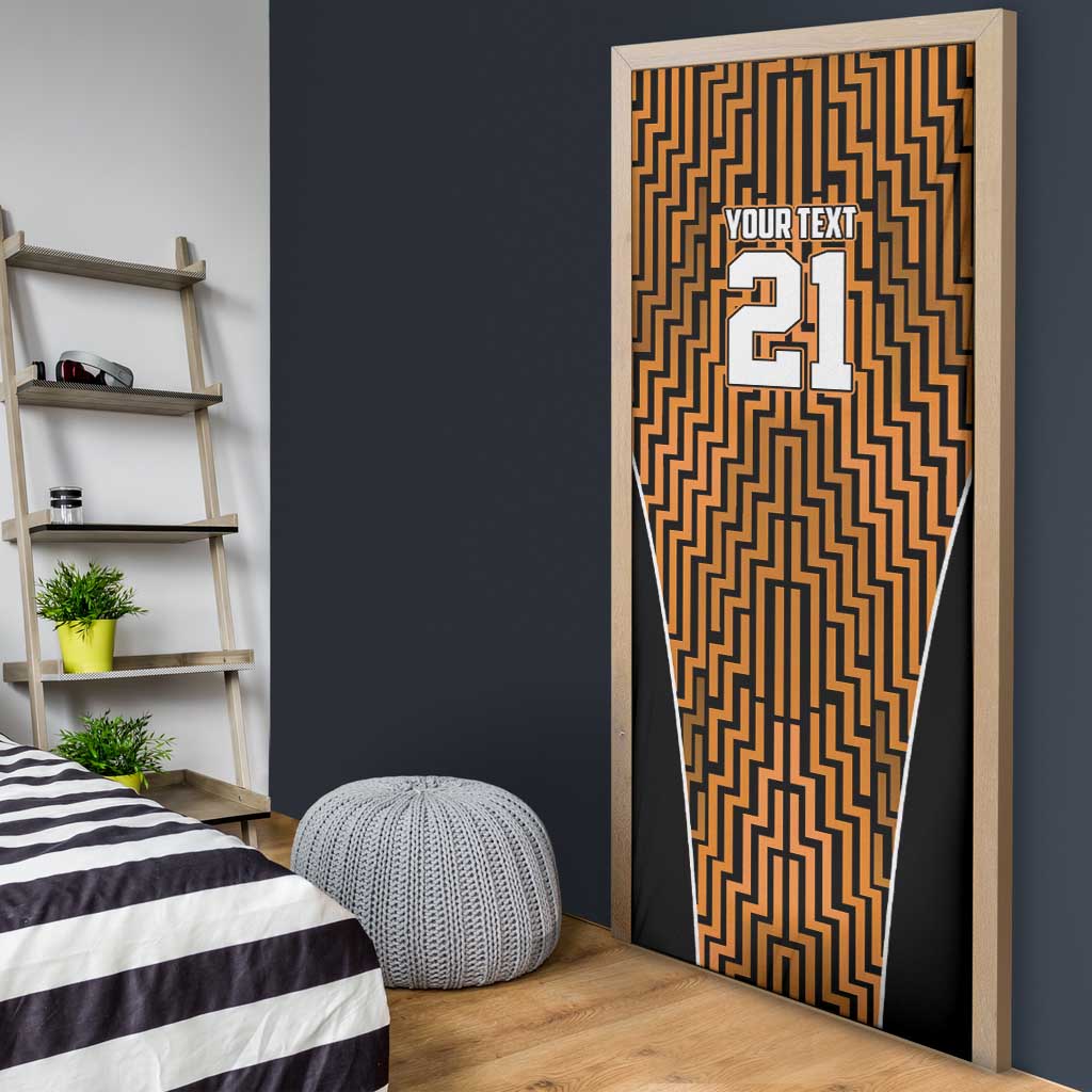 Custom Basketball New Zealand Door Cover Gold Maori Ta Moko Indigenous - Aussie Hoodie