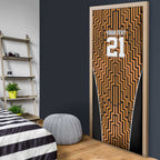 Custom Basketball New Zealand Door Cover Gold Maori Ta Moko Indigenous - Aussie Hoodie