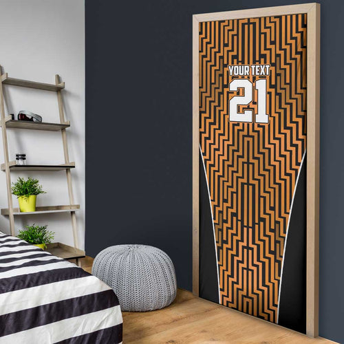 Custom Basketball New Zealand Door Cover Gold Maori Ta Moko Indigenous - Aussie Hoodie