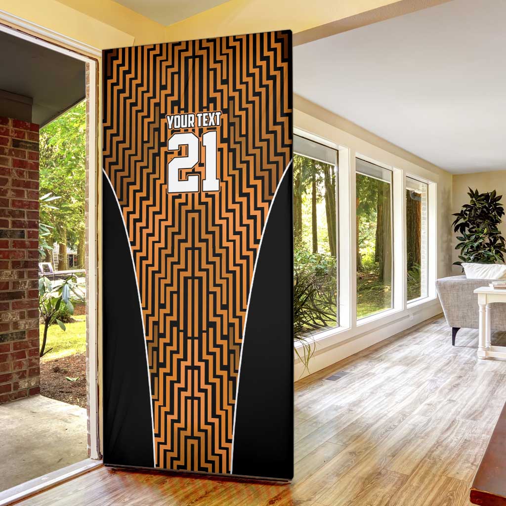 Custom Basketball New Zealand Door Cover Gold Maori Ta Moko Indigenous - Aussie Hoodie