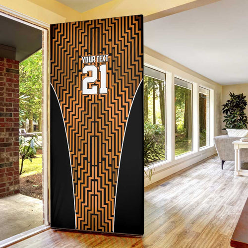 Custom Basketball New Zealand Door Cover Gold Maori Ta Moko Indigenous - Aussie Hoodie