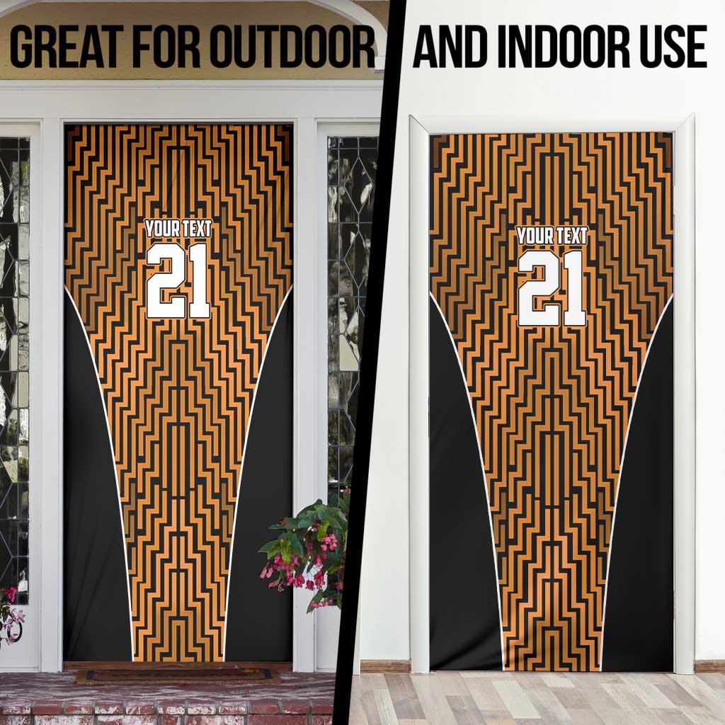 Custom Basketball New Zealand Door Cover Gold Maori Ta Moko Indigenous - Aussie Hoodie