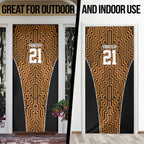 Custom Basketball New Zealand Door Cover Gold Maori Ta Moko Indigenous - Aussie Hoodie