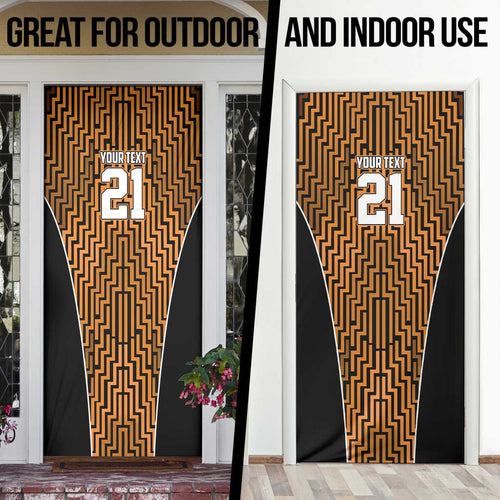 Custom Basketball New Zealand Door Cover Gold Maori Ta Moko Indigenous - Aussie Hoodie