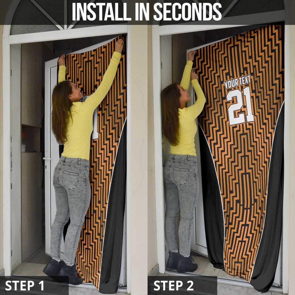 Custom Basketball New Zealand Door Cover Gold Maori Ta Moko Indigenous - Aussie Hoodie