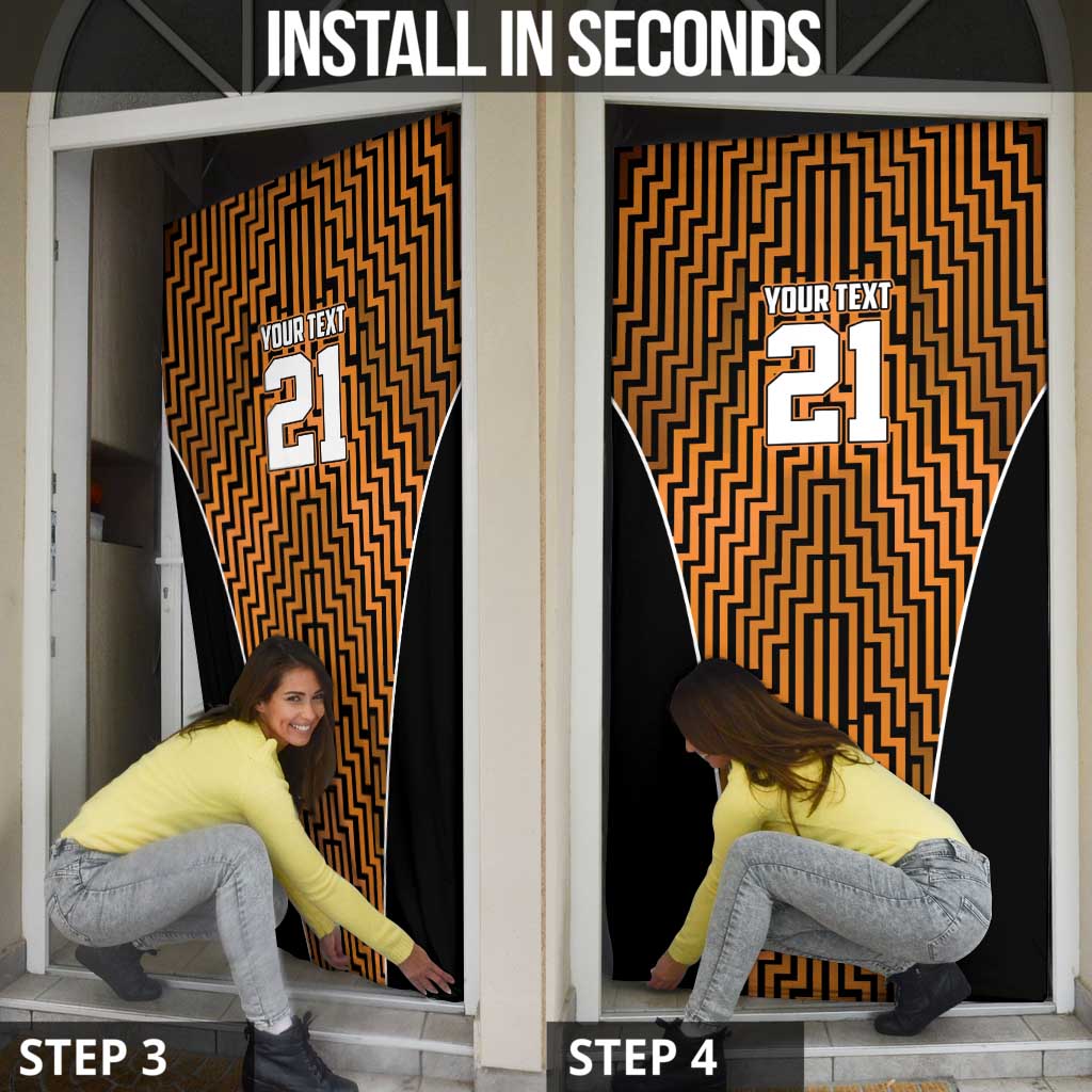 Custom Basketball New Zealand Door Cover Gold Maori Ta Moko Indigenous - Aussie Hoodie