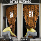 Custom Basketball New Zealand Door Cover Gold Maori Ta Moko Indigenous - Aussie Hoodie