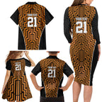 Custom Basketball New Zealand Family Matching Long Sleeve Bodycon Dress and Hawaiian Shirt Gold Maori Ta Moko Indigenous - Aussie Hoodie